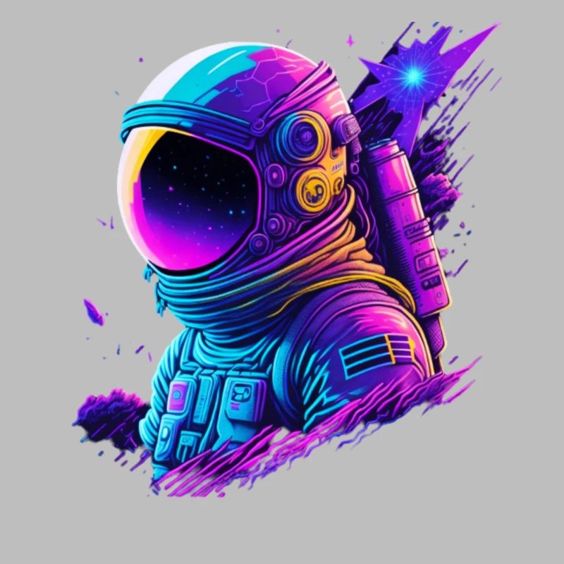 Synthwave Astronaute Space Explorer