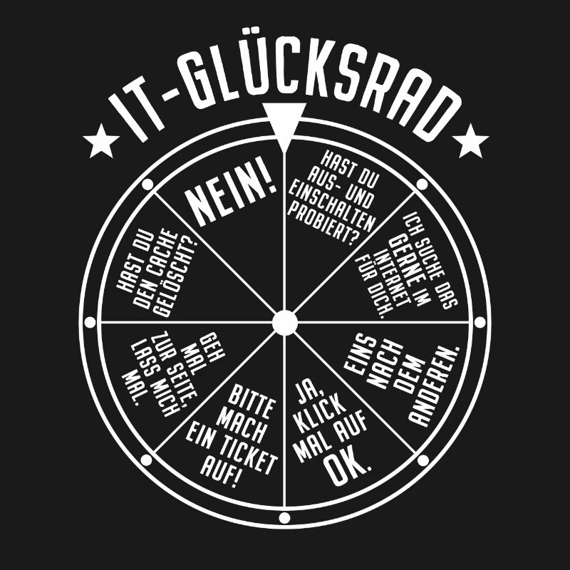 IT Support Glücksrad Service Desk IT Helpdesk Nerd