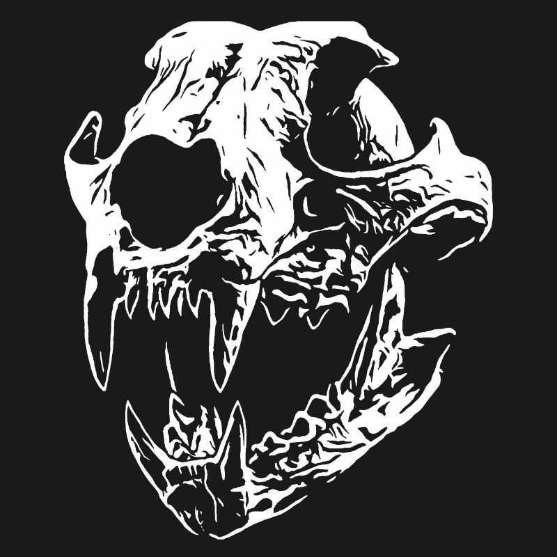 Smilodon skull with sharp teeth
