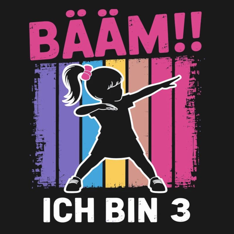 Bääm Ich bin 3 Dabbing Mädchen 3. Geburtstag
