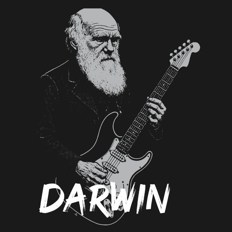 Darwin Playing Guitar Evolution