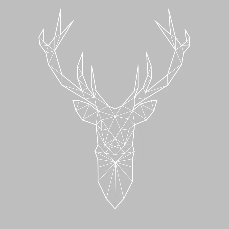 Tête de cerf dans le design triangle (blanc)