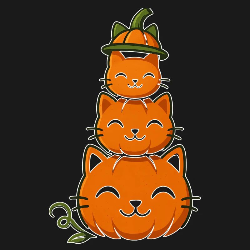 Happy Pumpkin Cat Stack