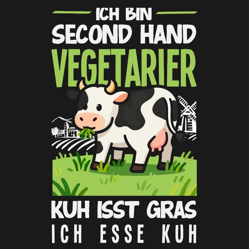 Second Hand Vegetarier Kuh Isst Gras Fleisch