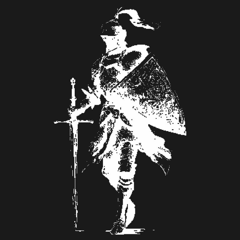 Chevalier Silhouette avec épée et cape