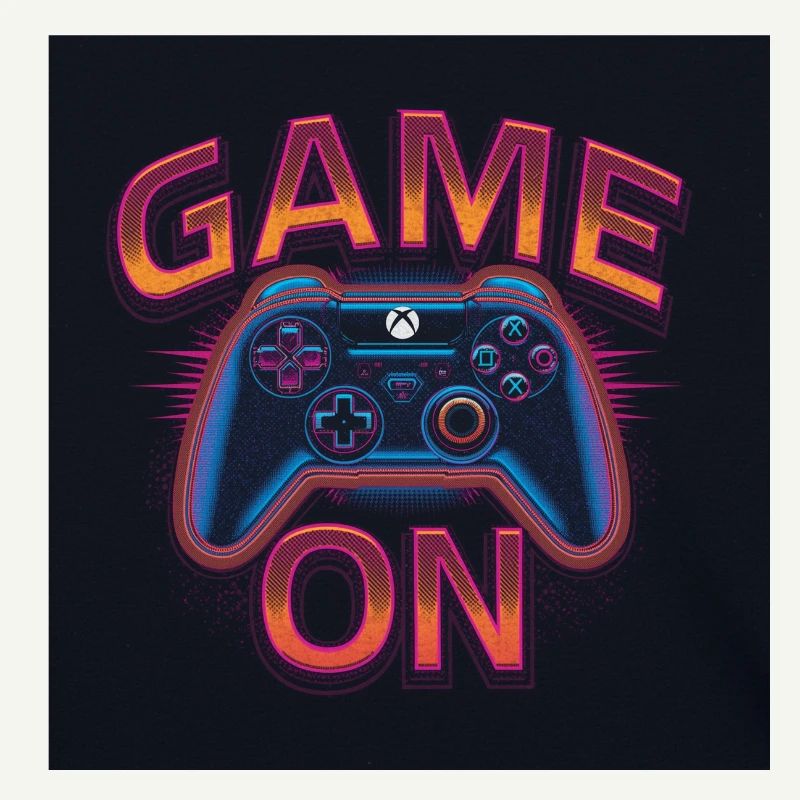 Glowing gaming controller with neon design