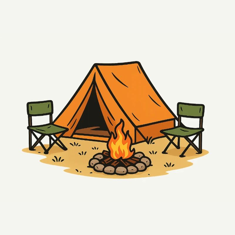 Conception de camp de camping aventureux