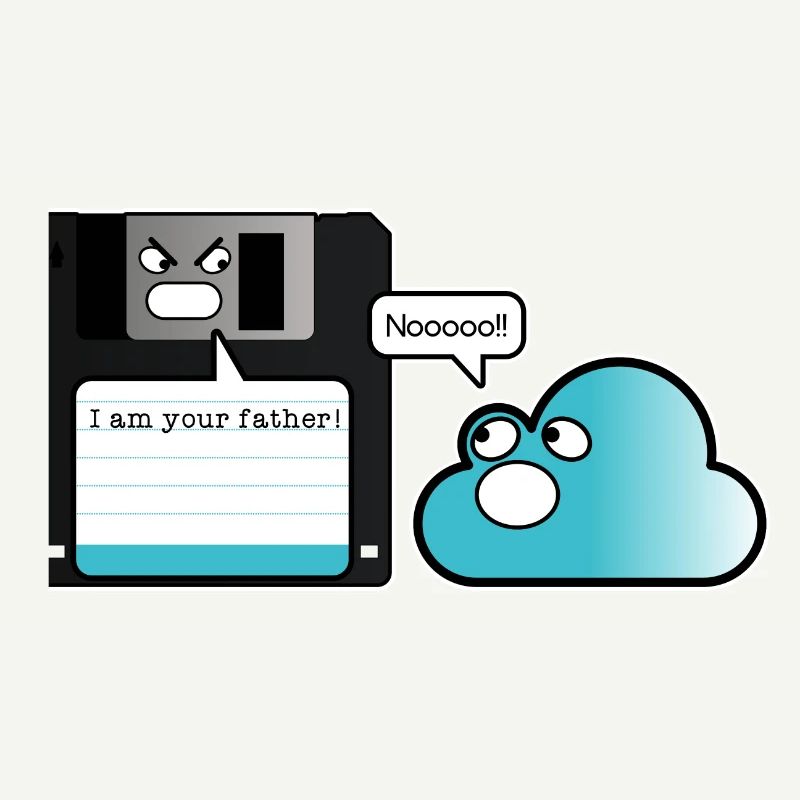 Diskette Cloud Speicher Vater Computer Witz