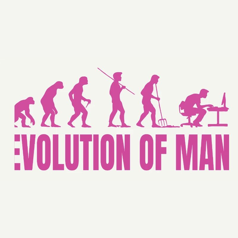 Évolution de l’homme Programmeur Informatique rose