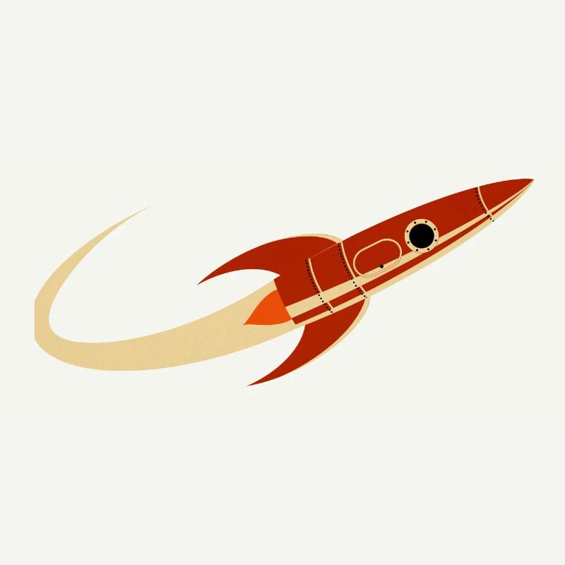 Fusée spatiale rouge