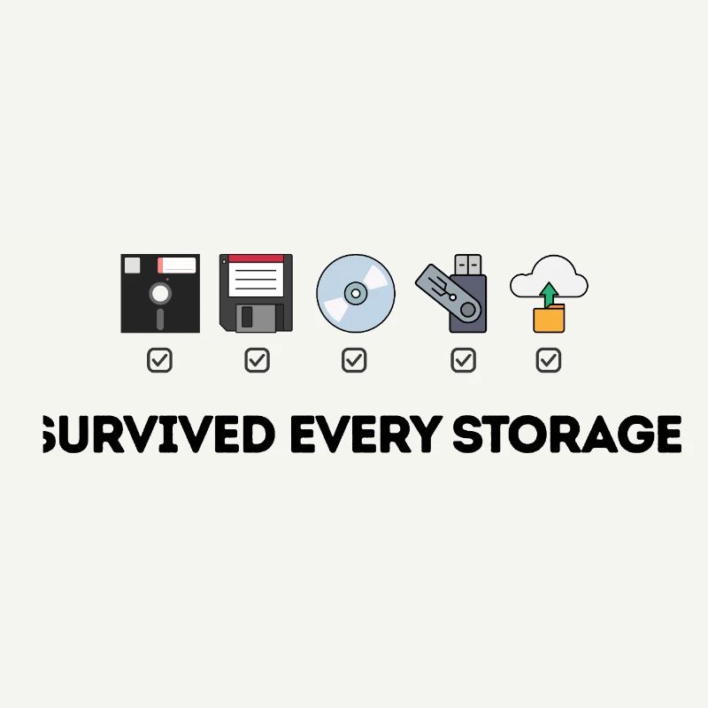 Évolution du stockage de données - Icônes technologiques