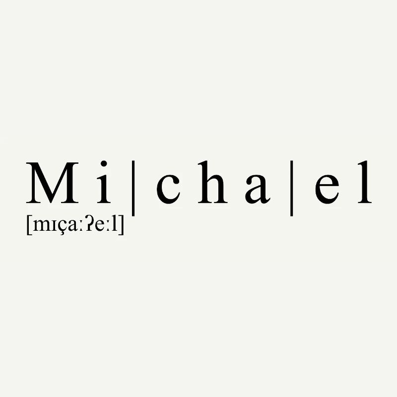 Nom : abstrait, typographique, blanc, Michael