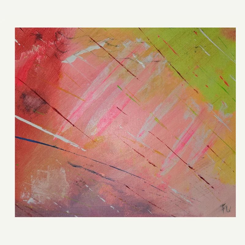 Neon Diagonal Stripe Abstract
