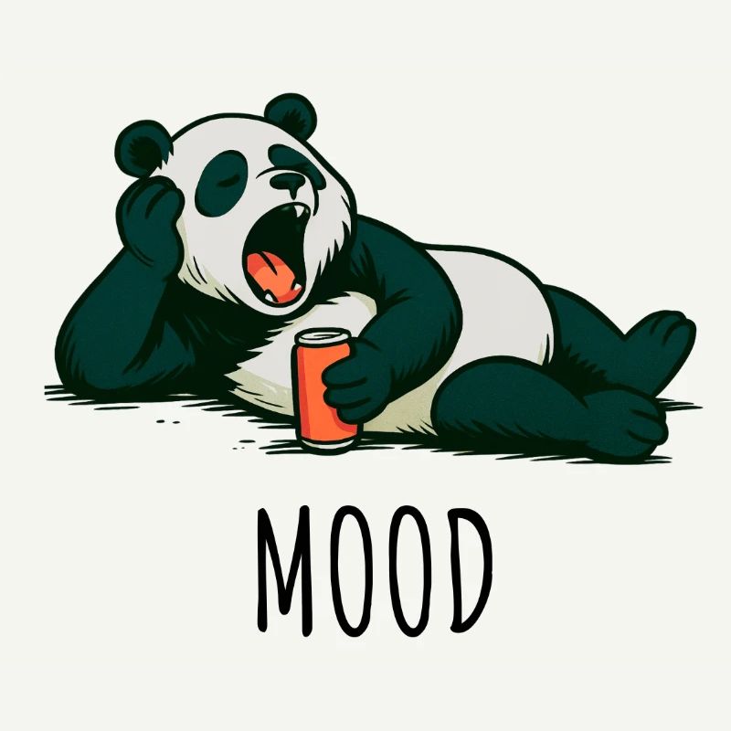 Panda décontracté avec design de boisson