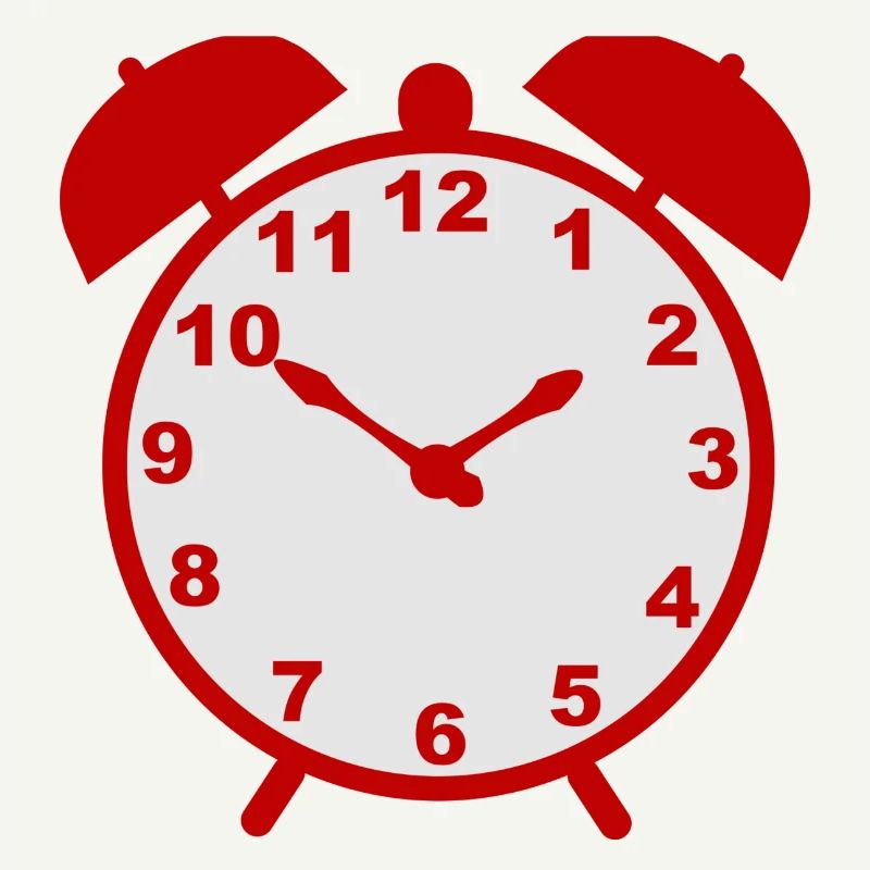 Classic alarm clock with red frame