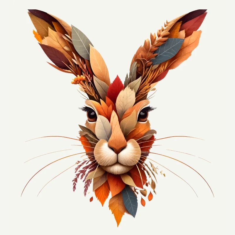 Un lapin, conçu à partir de différentes feuilles