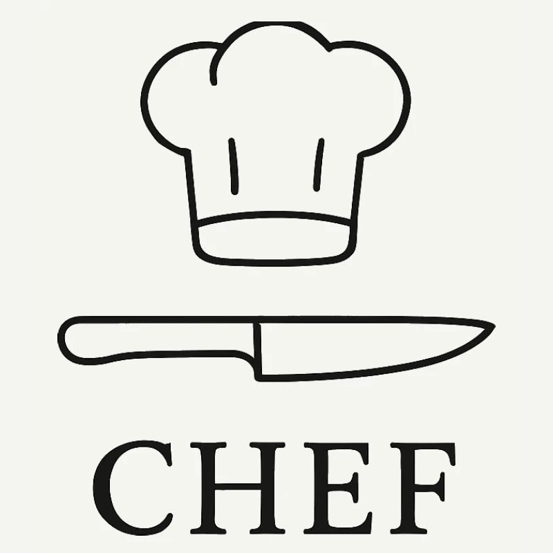 Icône de chef avec couteau