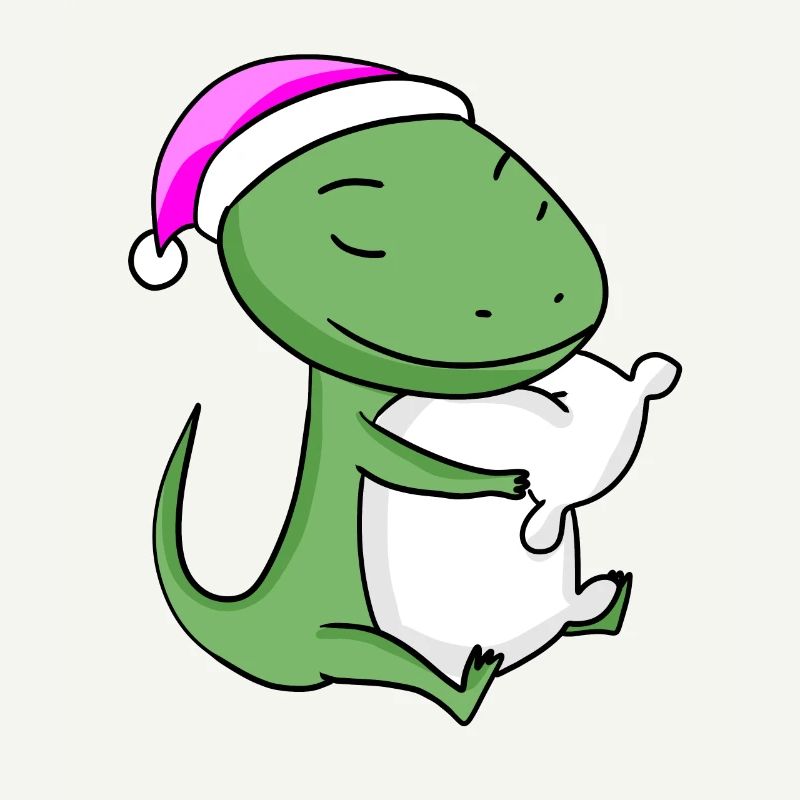 Lizard with pillow and sleeping cap