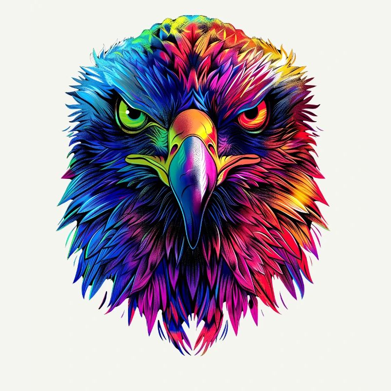 Aigle Pop Art Couleurs vives Aigle royal Pygargue à queue blanche