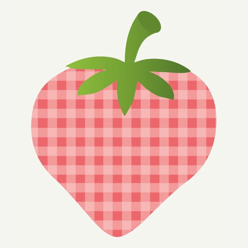 Strawberry with check pattern - personalizable