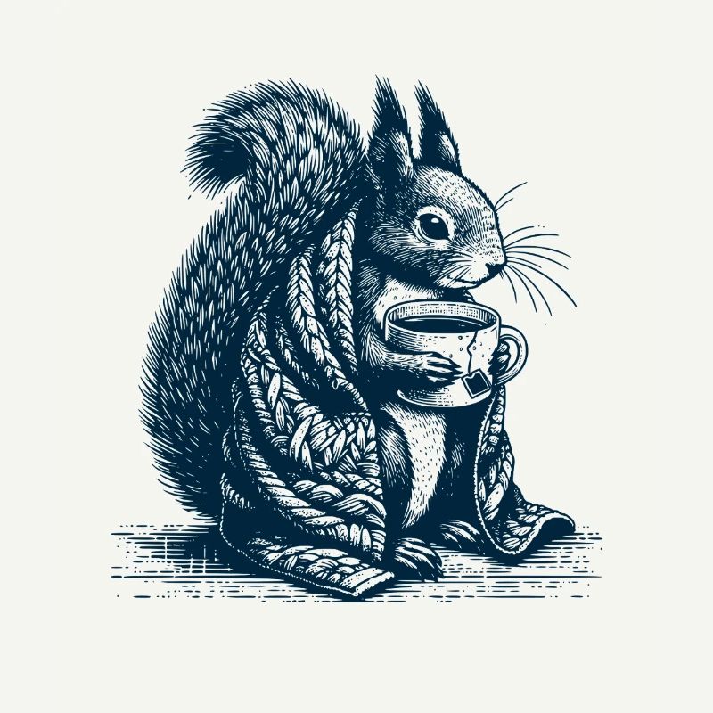 Squirrel with tea