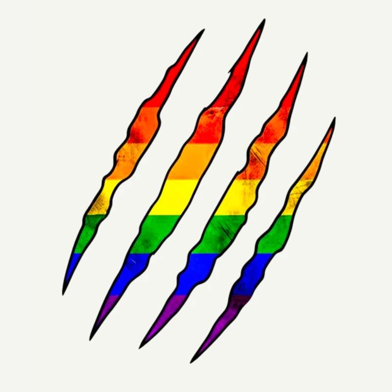 Pride Claw arc-en-ciel Statement Scratch Trace