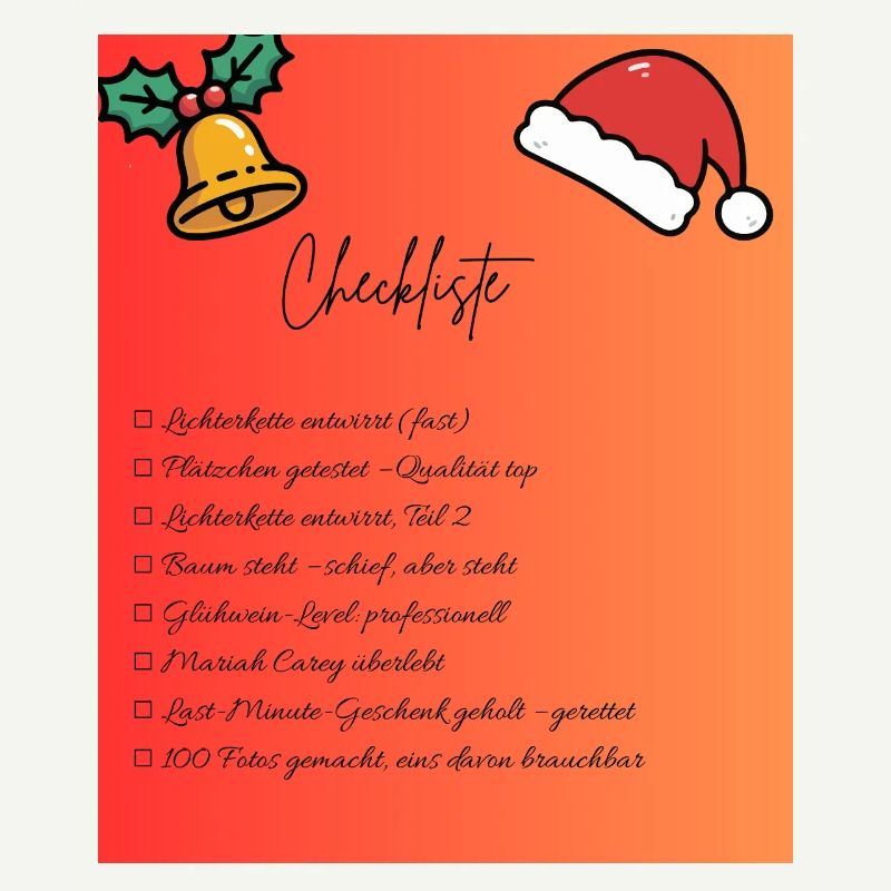 Conception de la liste de contrôle de Noël