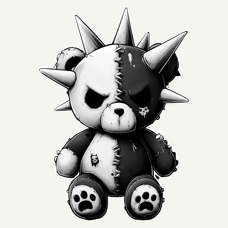 Split Skull Plush Bear Punk