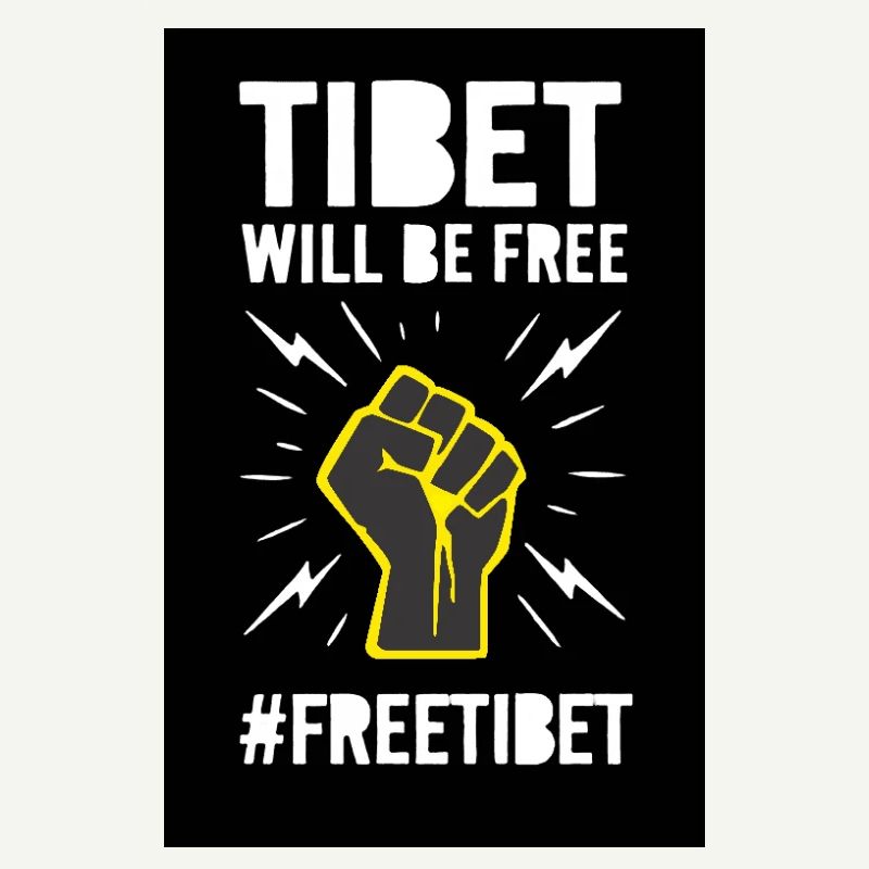 Le Tibet sera libre. Conception de protestation.