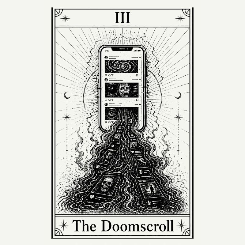 Endless Scrolling | Tarot Card | Doomscrolling