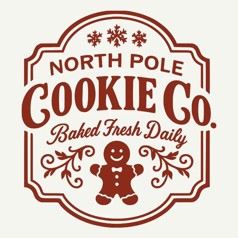 North Pole Cookie Co Logo with Gingerbread