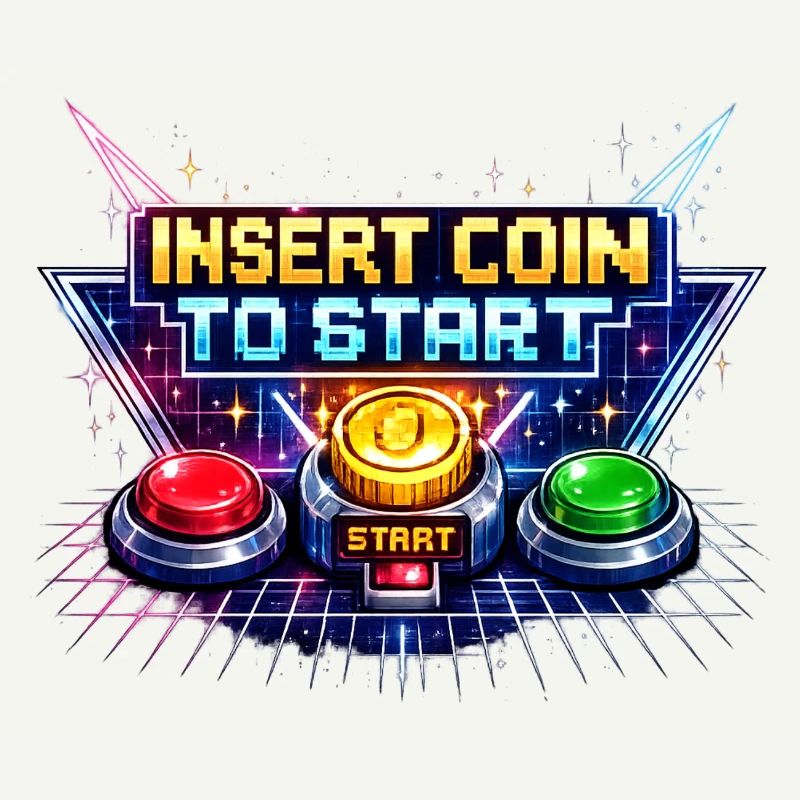 Arcade Start Button Neon Retro