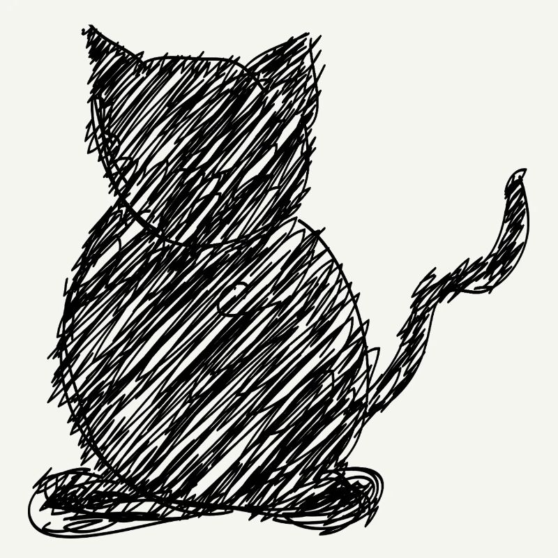 Katze Scribble Zeichnung Tier Geschenk
