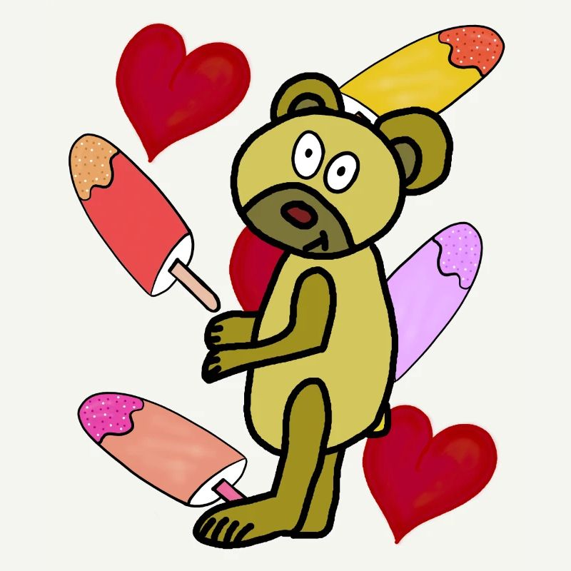 Eis Bär Bären Eiskrem Sommer Kinder Teddy