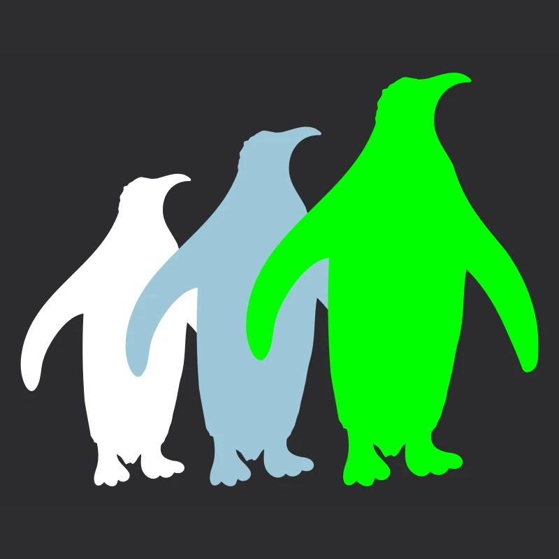 3 Silhouettes de pingouins Trois amis Équipe Rangée