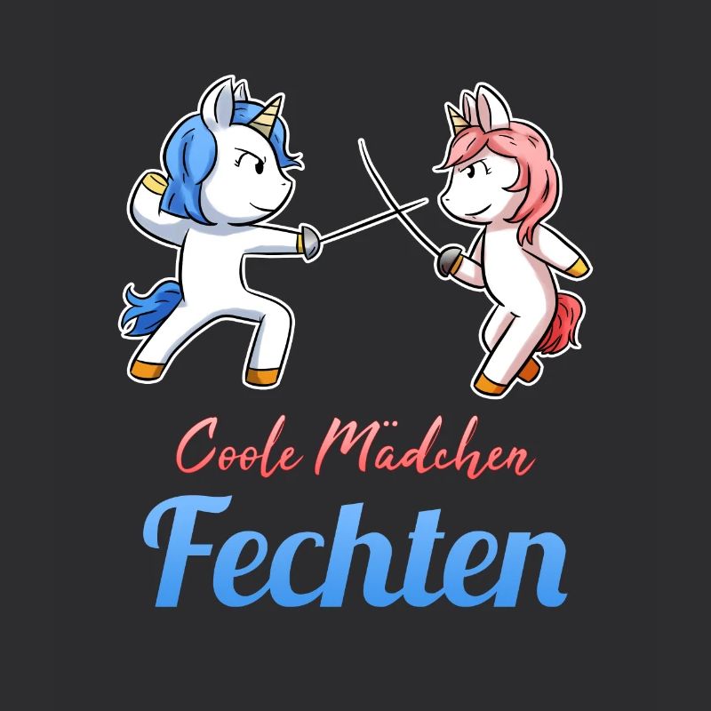 Coole Mädchen Fechten Einhorn Fechtkampf Fechter