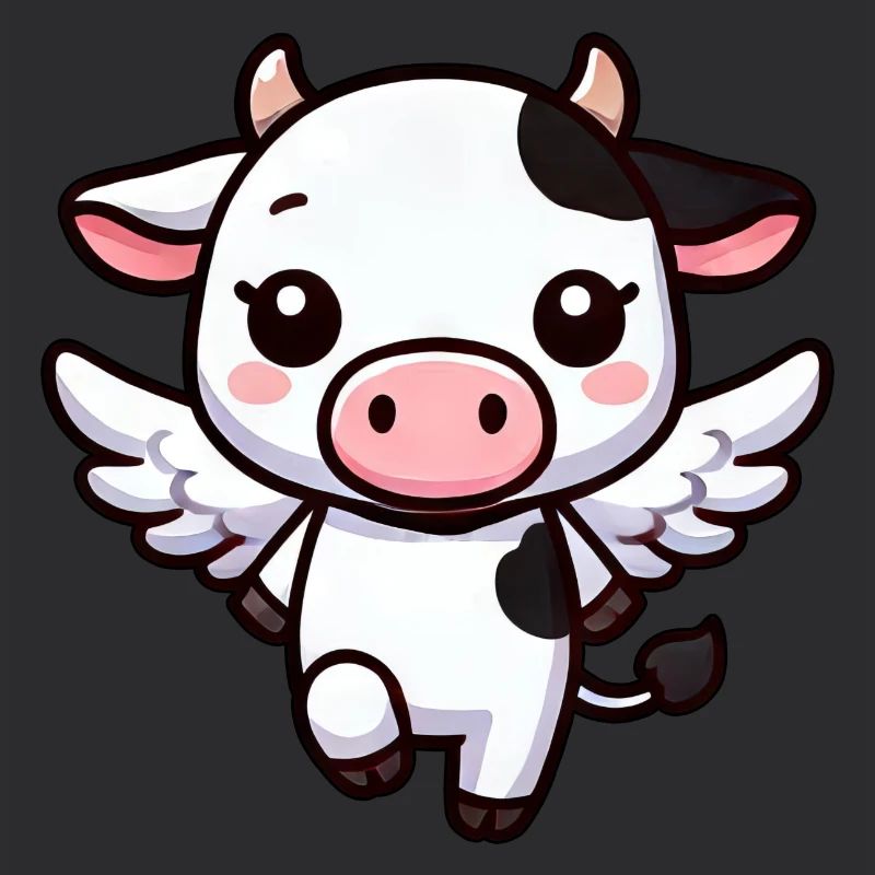 Vache mignonne comme ange dessin animé