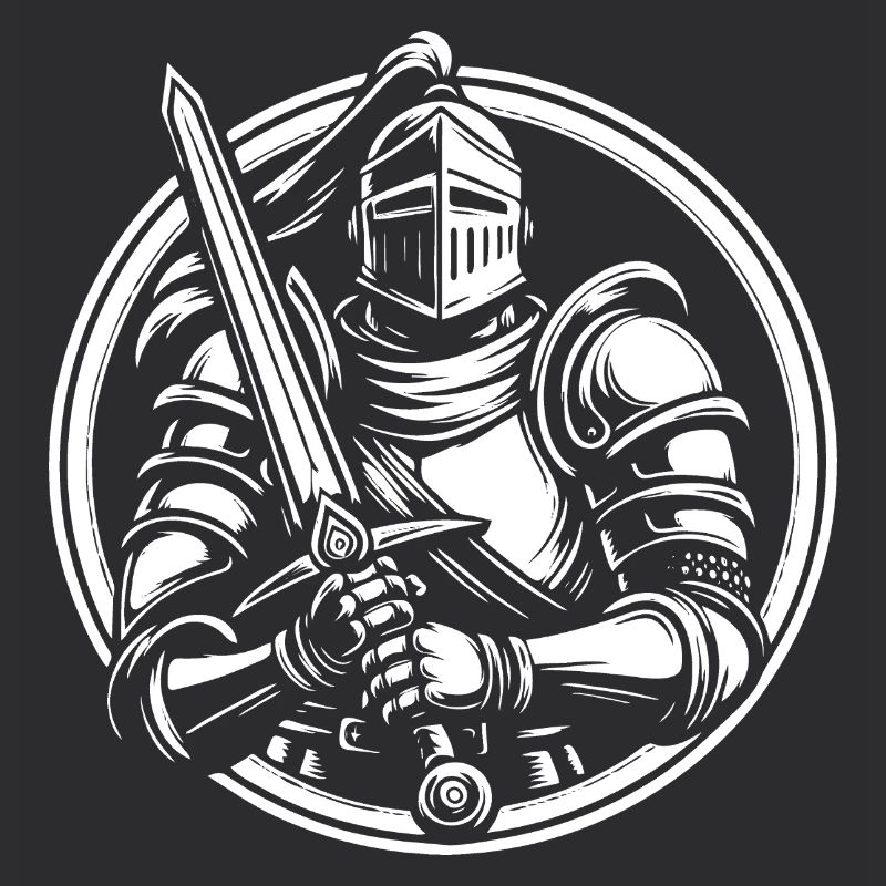 Conception de logo de chevalier pour l’éventail médiéval