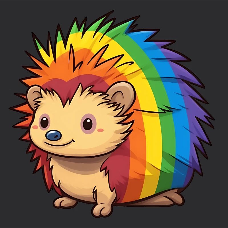 Hedgehog Design in Rainbow Flag Colors | Pride