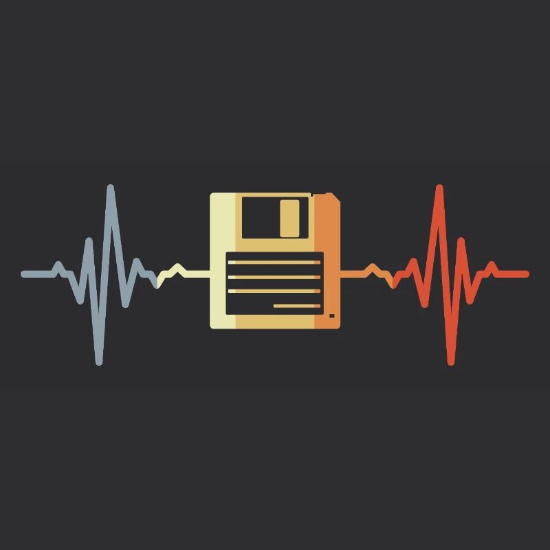 Retro Floppy Disk ECG