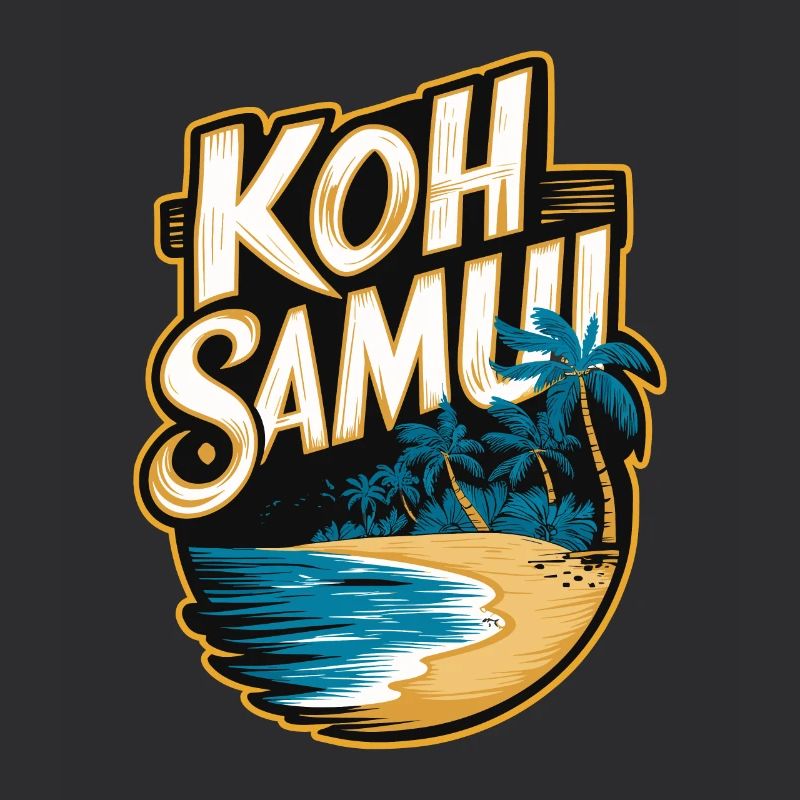 Koh Samui souvenir beach and palm trees