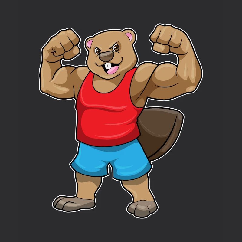 Beavers as bodybuilders with thick upper arms