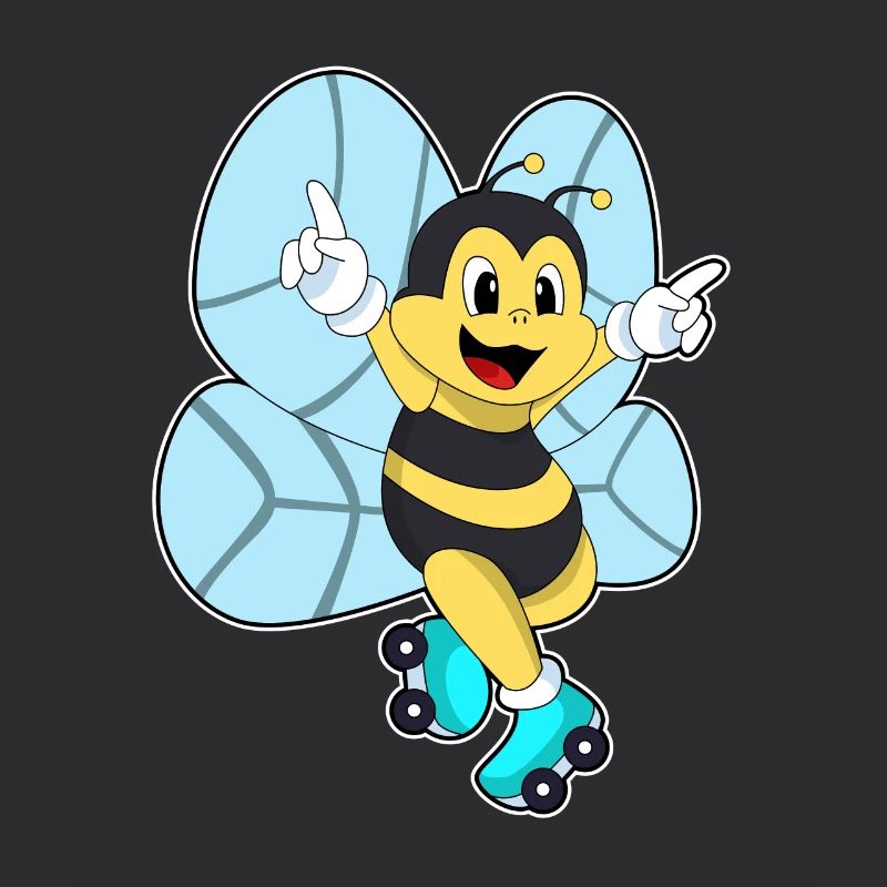 Bee with roller skates