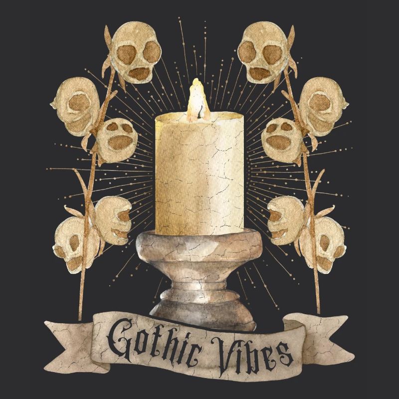 Goth, Gothic-Vibes Crâne et Bougie