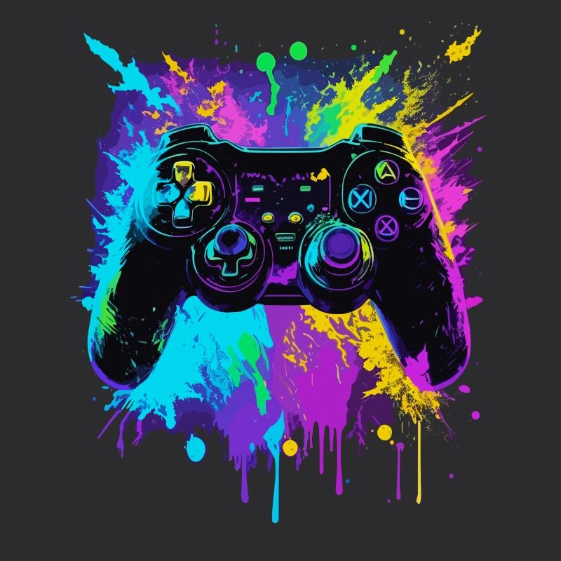 farbenfroher Graffiti Gaming Controller