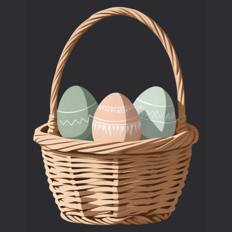 Pastell-Eier im Körbchen