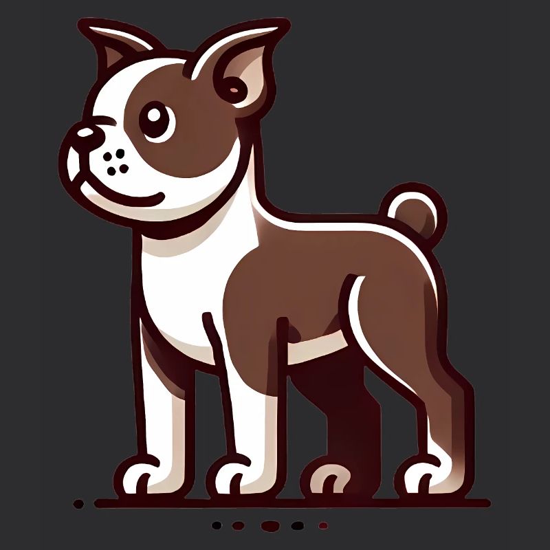Dessin animé Boston Terrier Graphique