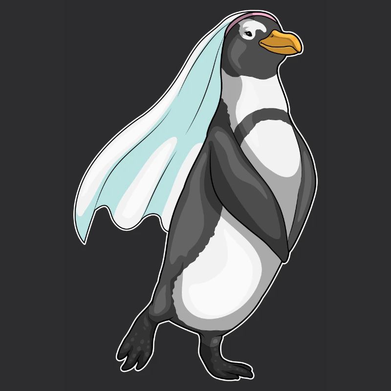 Pinguin Braut Schleier Hochzeit