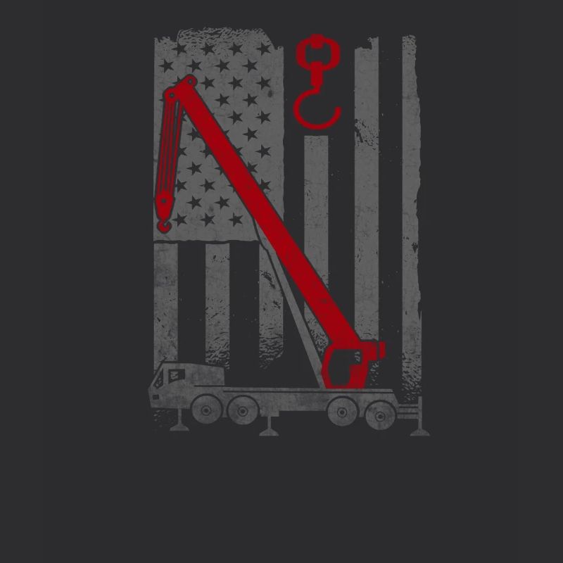 American Flag Crane Operator Pride