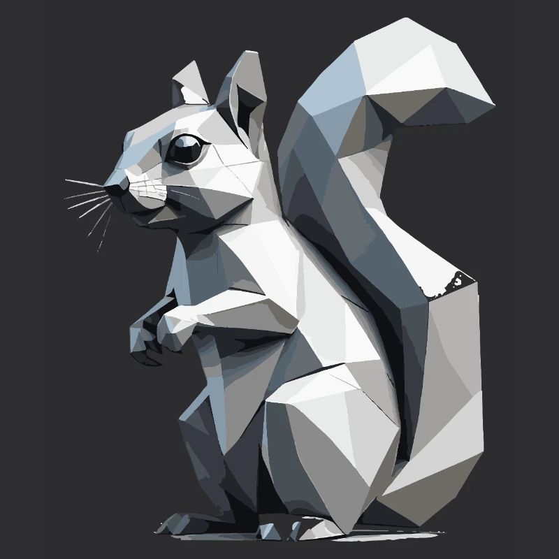 Écureuil - Mignon design de polygone bas